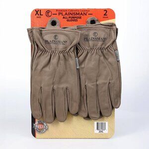 Plainsman Premium Cabretta Brown Leather Gloves 2 Pairs